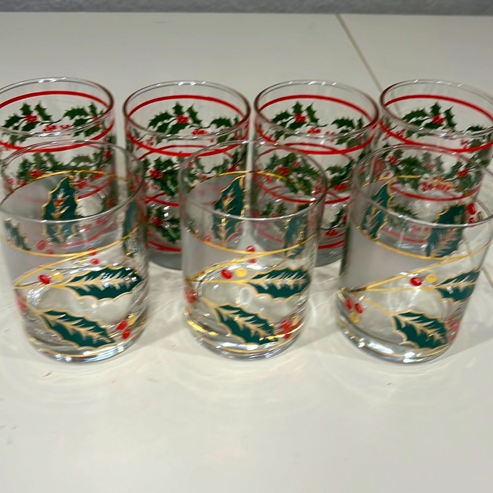 Vintage Libby holiday 12oz whisky glasses.